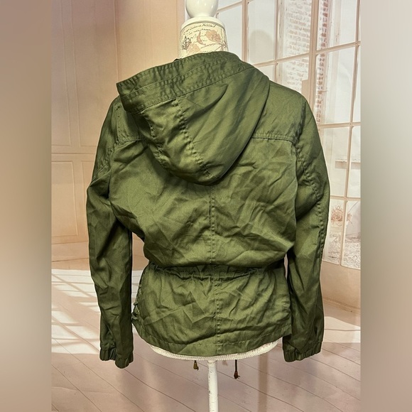 🛍️THERAPY Olive green cinch waist full zip jacket size L.‎ - Picture 6 of 13